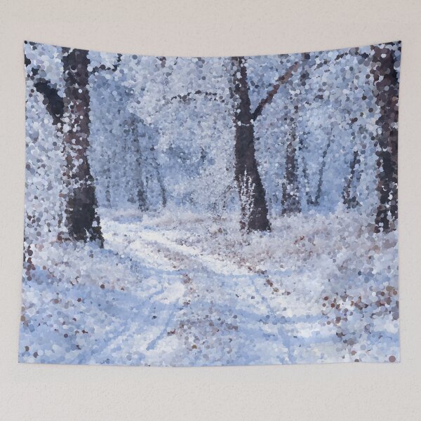 Artikelvorschau, Impressionistische Winterwaldlandschaft entworfen und verkauft von MathenaArt.