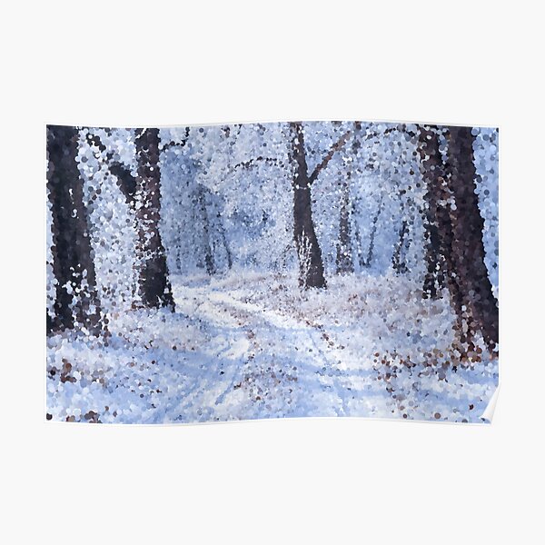 Impressionist Winter Forest Landscape Poster