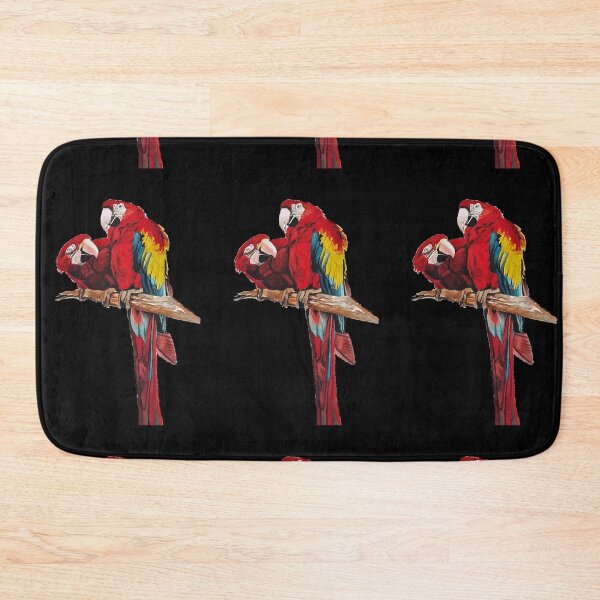 Item preview, Red Macaw Parrot Watercolor Painting on Black designed and sold by Sarah  Rajkotwala.