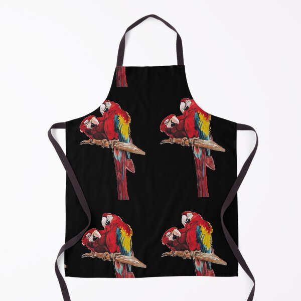 Item preview, Red Macaw Parrot Watercolor Painting on Black designed and sold by Sarah Rajkotwala.