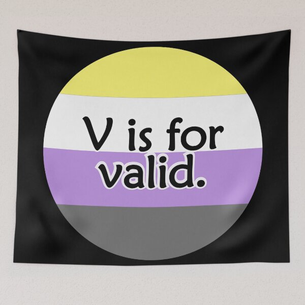 Item preview, V is for VALID Non-Binary Pride Flag designed and sold by QueerShop.