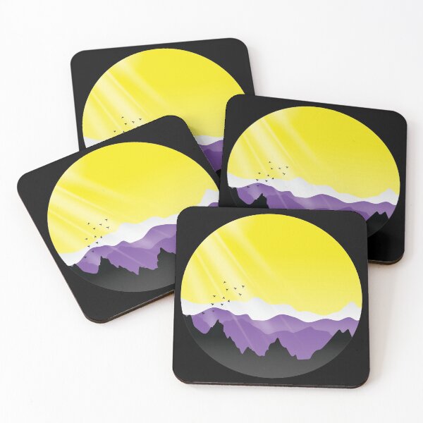 Item preview, Non Binary Sunrise Mountains Landscape designed and sold by Pridish.
