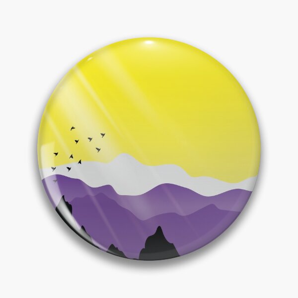 Item preview, Non Binary Sunrise Mountains Landscape designed and sold by Pridish.
