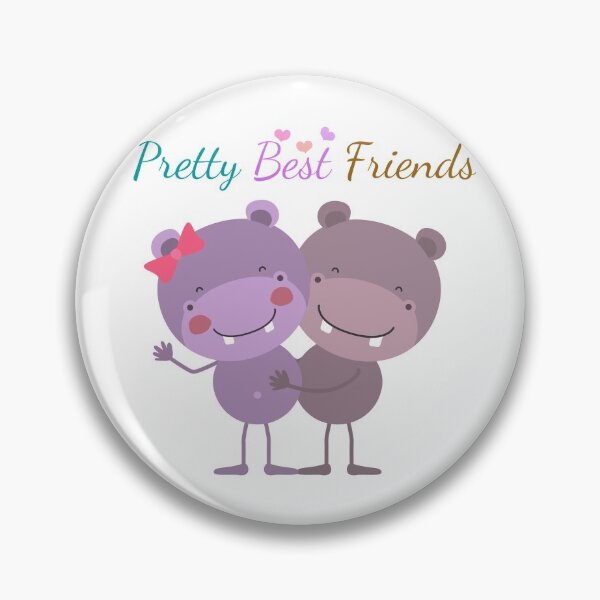 Item preview, TWO PRETTY BEST FRIENDS CUTE FUNNY HIPPOPOTAMUS COUPLE designed and sold by Luxanna85.