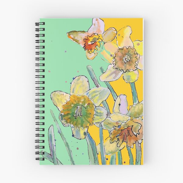 Item preview, Abstract Yellow Daffodil Watercolor Pattern on Green designed and sold by Sarah  Rajkotwala.