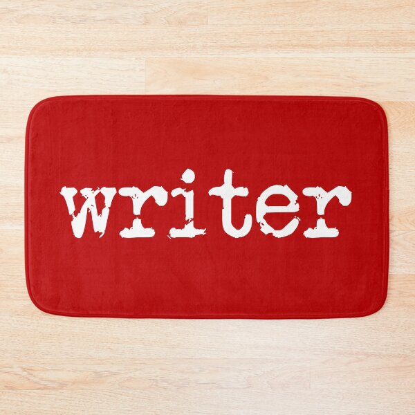 Item preview, writer in white on red designed and sold by TeaRoseWriter.