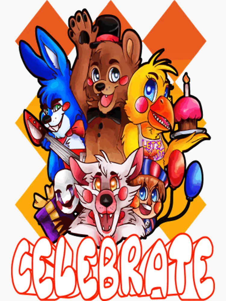 Five Nights At Freddys Celebrate Sticker for Sale by gissellealto