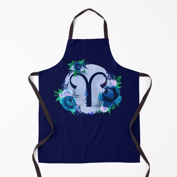 Item preview, Aries Zodiac Horoscope Blue Floral Monogram designed and sold by Bumblefuzzies.