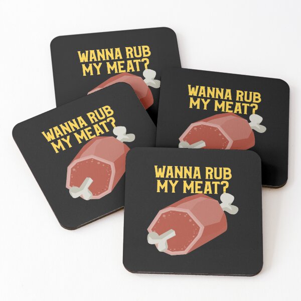Item preview, Funny BBQ: Wanna Rub My Meat? designed and sold by friendlyspoon.