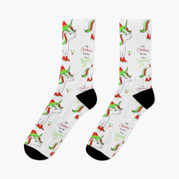 Item preview, Christmas Unicorn with Red, Green and White Mane. I Do Christmas My Way! designed and sold by StayCuztom.