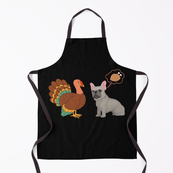 Item preview, French Bulldog Thanksgiving Frenchie Thanksgiving Turkey and Gray Frenchie designed and sold by FunShirtDesigns.