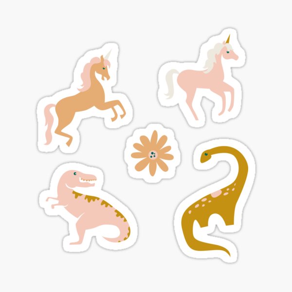Item preview, Dinosaure + Licornes sur Emeraude designed and sold by latheandquill.