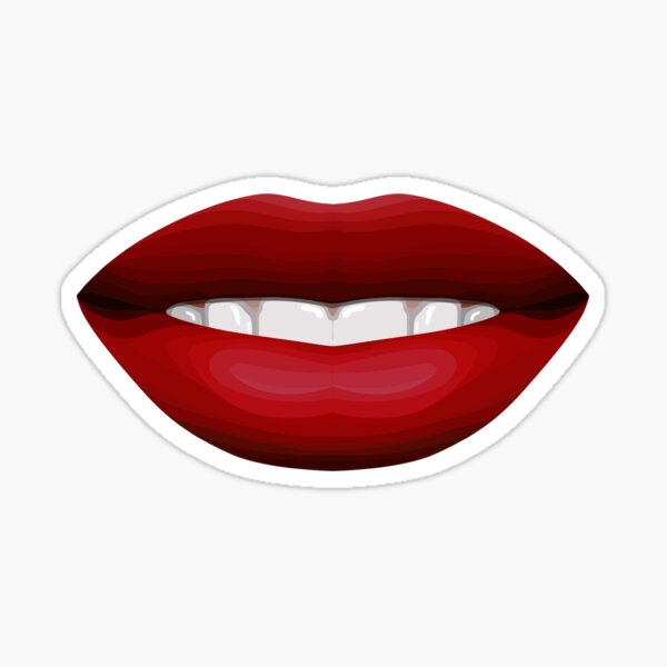 Smile Sexy Red Lips Sticker For Sale By Guvenfatma Redbubble