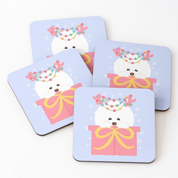 Item preview, Christmas Reindeer Bichon Frise in a Gift Box designed and sold by Lulupainting.