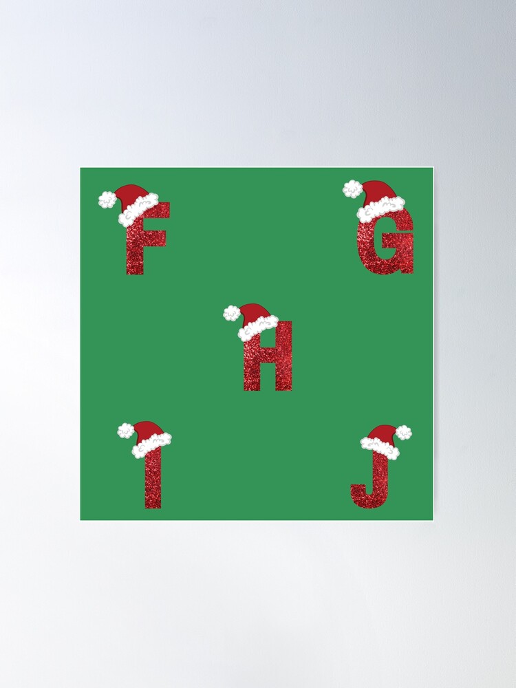 Sparkly Christmas Letters F, G, H, I, J sticker pack Poster for Sale by  LiveAndGlow