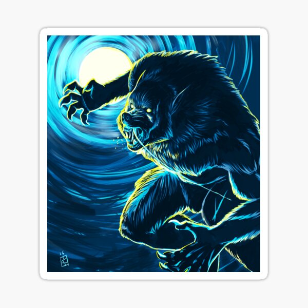 Blood Moon (Blue version) Sticker