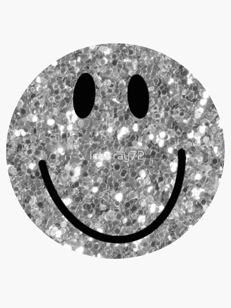 Glitter Smiley Face Sticker For Sale By Lmurray72 Redbubble