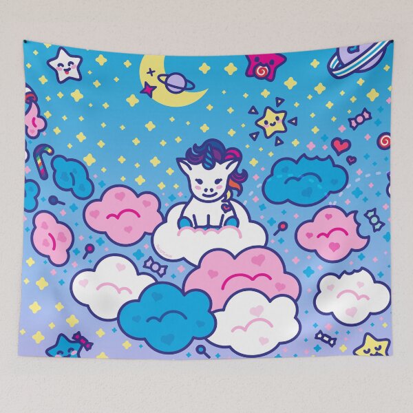 Item preview, Yuni the baby unicorn in the Clouds - Creatober 2020 day 25 designed and sold by TokiPY.