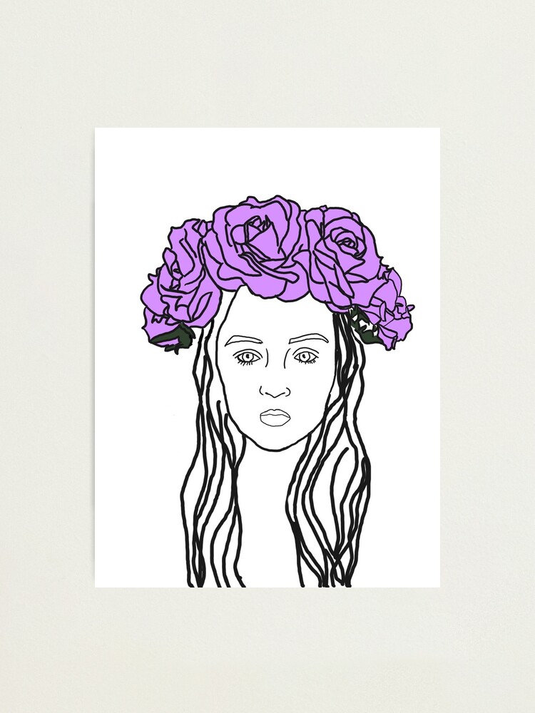 Girl with flowers crown drawing for Beginners  How to draw a girl with  flower  Girl Drawing  YouTube
