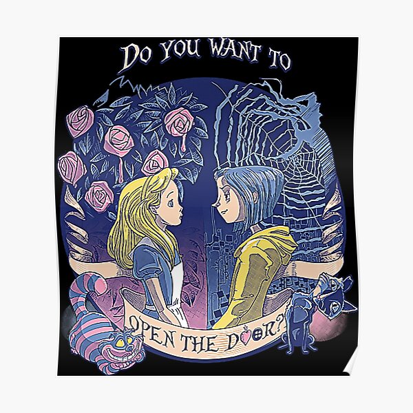 Coraline & Alice "Open the door" T-Shirt Poster