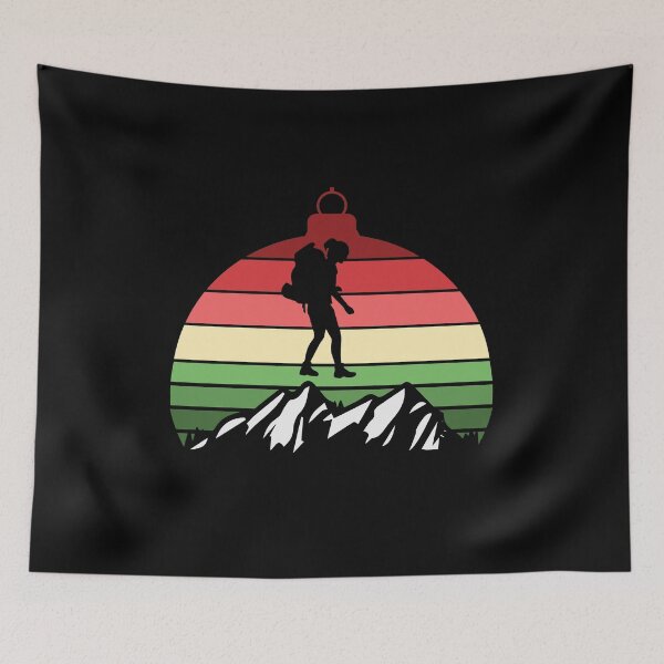 Item preview, Christmas Mountains Ornament - Woman Backpacking designed and sold by HeatherPore.