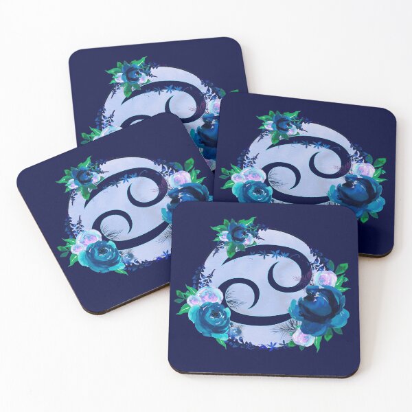 Item preview, Cancer Zodiac Horoscope Blue Floral Monogram designed and sold by Bumblefuzzies.