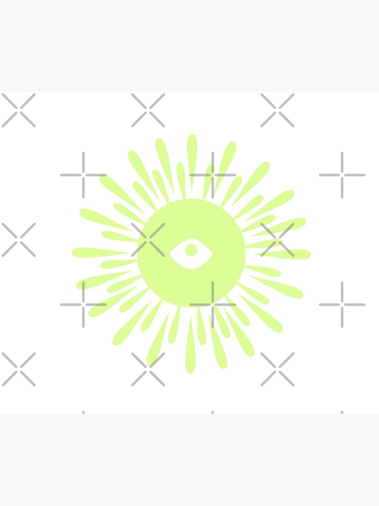 "Celery Boho Sun Eye Light Green Evil Eye Green Monster Eye Green