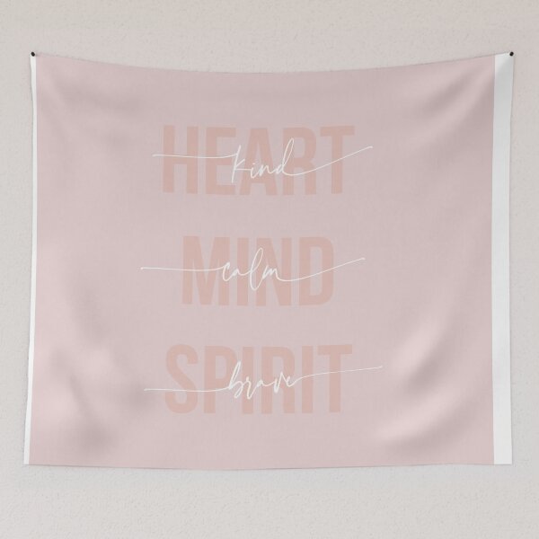 Item preview, Kind Heart Calm Mind Brave Spirit Pink designed and sold by The Art of the  Pause.