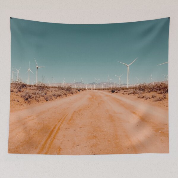 Item preview, Wind turbine in the desert with sandy road at Kern County California USA designed and sold by Mrvell.