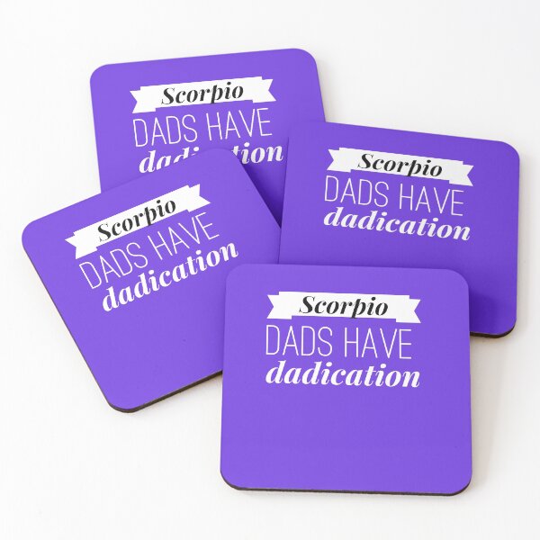 Item preview, Scorpio Dads have DADication (black+wht text) designed and sold by HamiltonmagicTs.