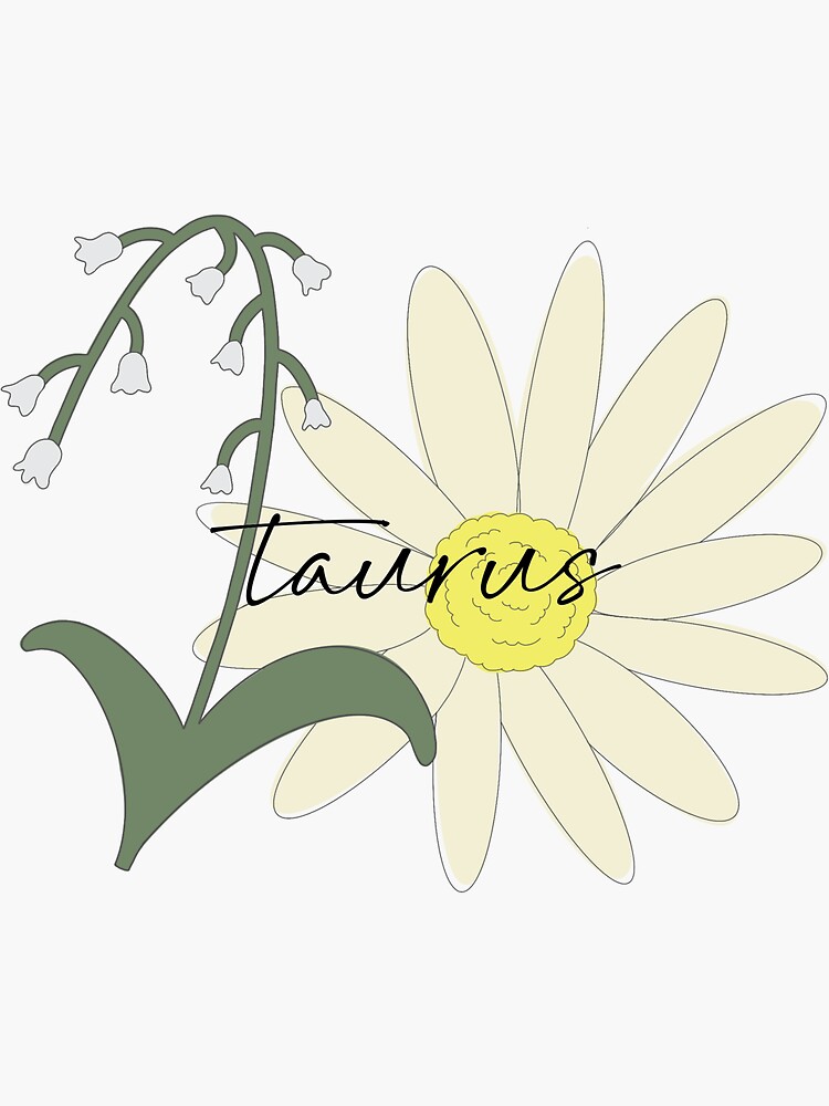 "Taurus Birth Flower Sticker" Sticker for Sale by amyelizabeth73