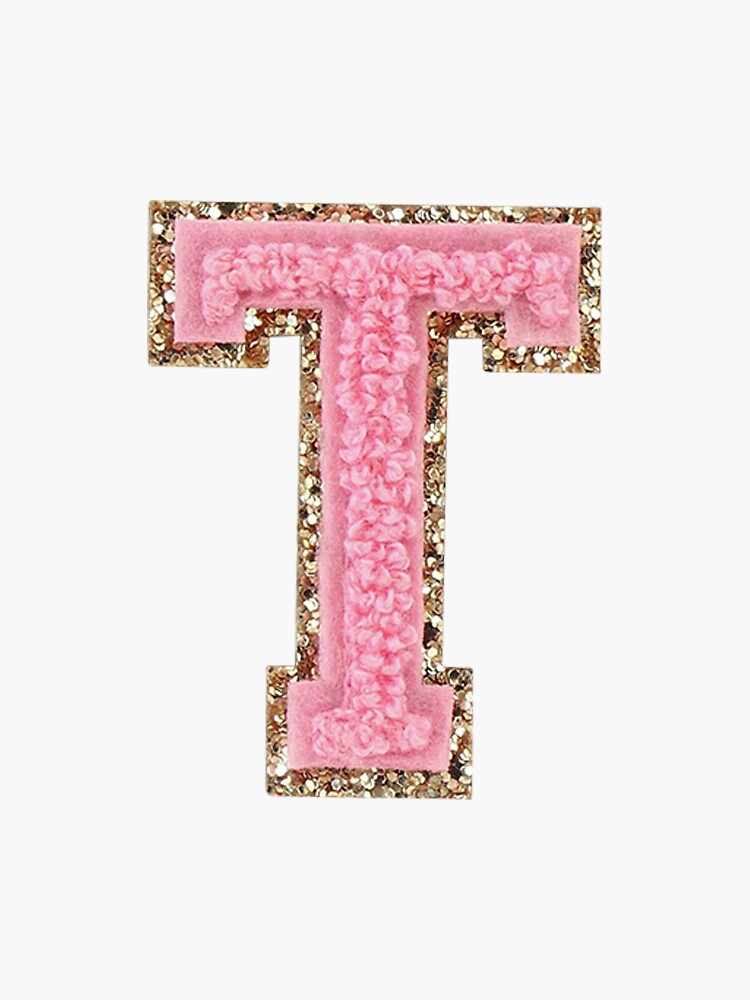 Letter T Pink Glitter Stickers for Sale