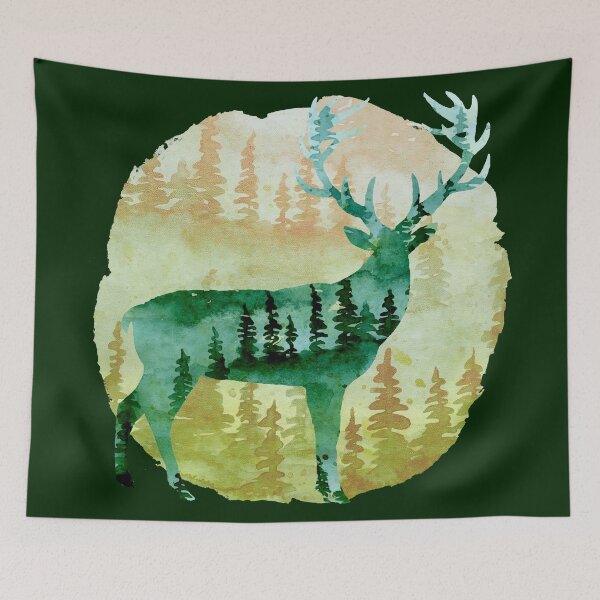 Item preview, Abstract Wild Forest Deer designed and sold by adortopia.