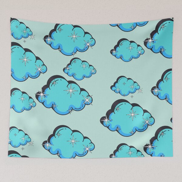 Item preview, Cute Kawaii Blue Coud shiny star designs designed and sold by LM  KawaII LLC.