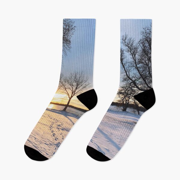 Item preview, Stunning Lake Sunset in Winter designed and sold by MiaoMiaoYu.
