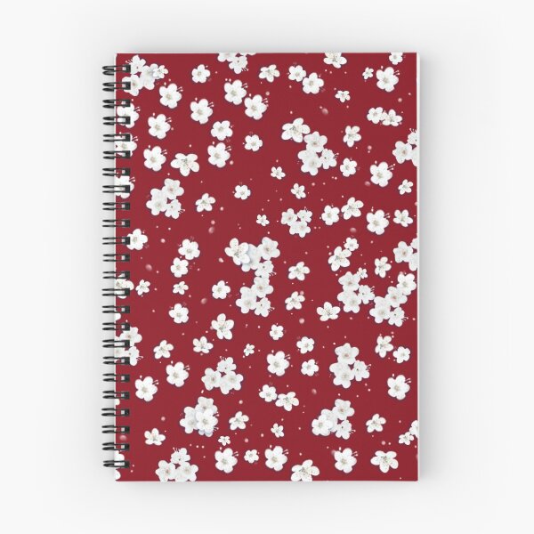 Item preview, White flowers on dark red designed and sold by Ninaeva.