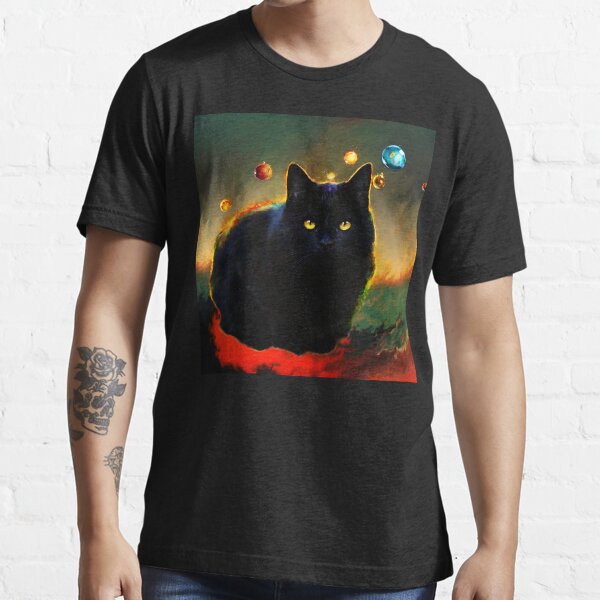 "black cat" Tshirt for Sale by ururuty Redbubble cat tshirts