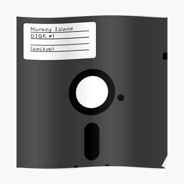 "Floppy Disk Monkey Island Diskette 8" Old School" Poster by
