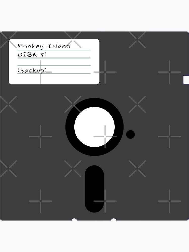 "Floppy Disk Monkey Island Diskette 8" Old School" Sticker by