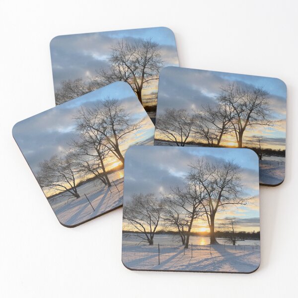 Item preview, Snow Covered Lake Sunset designed and sold by MiaoMiaoYu.