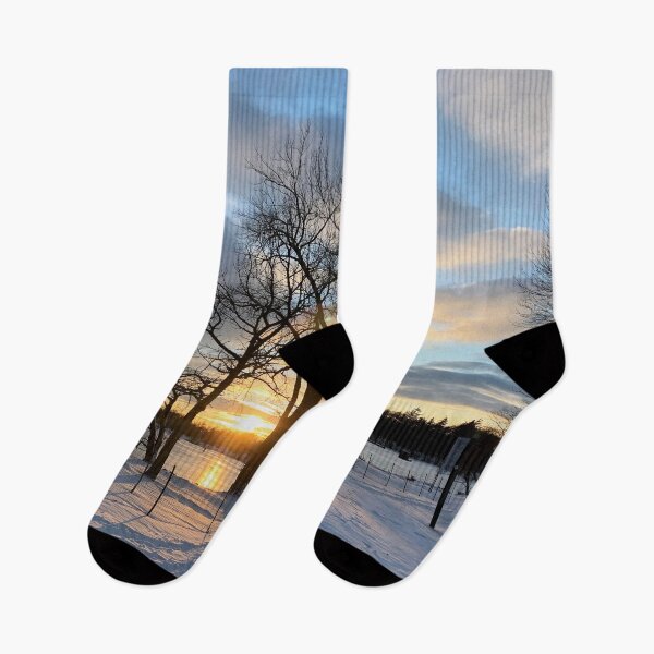 Item preview, Snow Covered Lake Sunset designed and sold by MiaoMiaoYu.