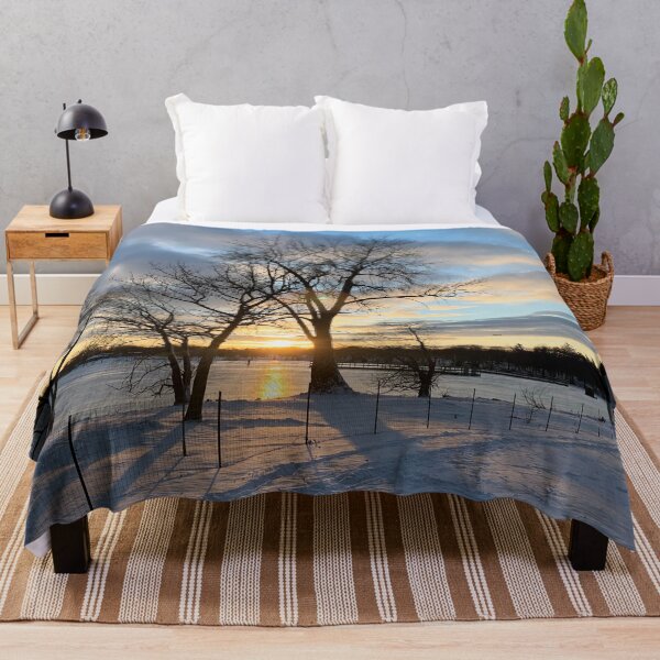 Item preview, Snow Covered Lake Sunset designed and sold by MiaoMiaoYu.