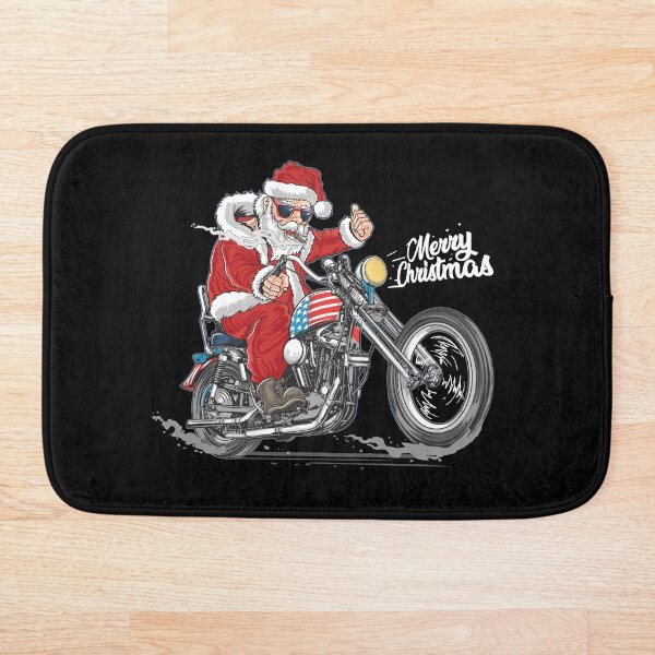 Item preview, Biker Christmas Gift, Biker Santa Riding Motorcycle designed and sold by VintageMashup.