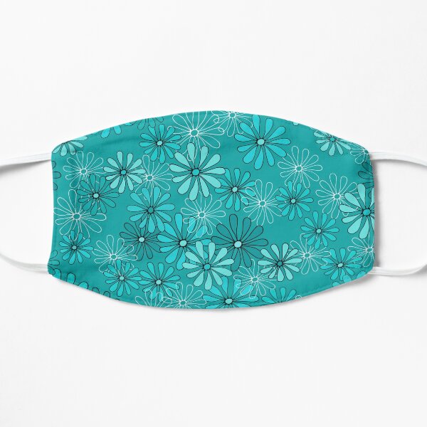 Daisies in Shades of Turquoise Flat Mask