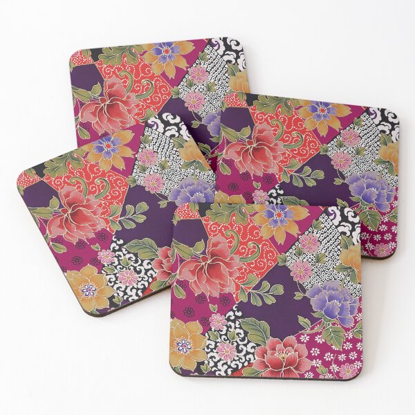 Item preview, Japanese Kimono in Wine and Red designed and sold by Leslie Rogers Todder.