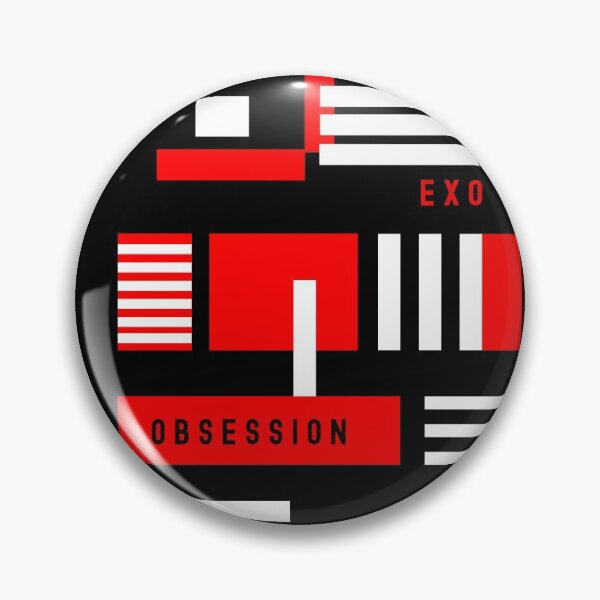 Item preview, Exo obsession geometric abstract red trendy kpop black designed and sold by Kpop Seoul Shop.