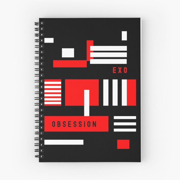 Item preview, Exo obsession geometric abstract red trendy kpop black designed and sold by Kpop Seoul Shop.