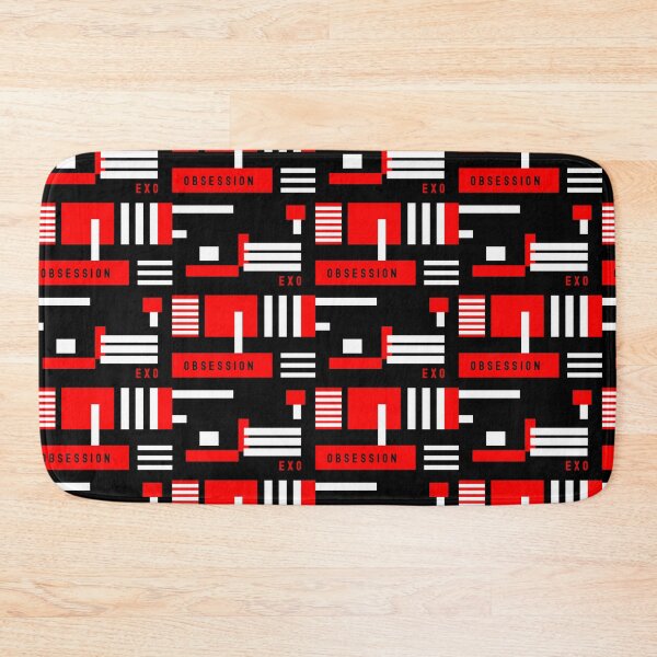 Item preview, Exo obsession geometric abstract red trendy kpop black designed and sold by Kpop Seoul Shop.