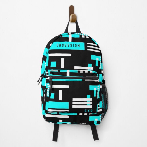 Item preview, Exo obsession geometric abstract blue trendy kpop black designed and sold by Kpop Seoul Shop.