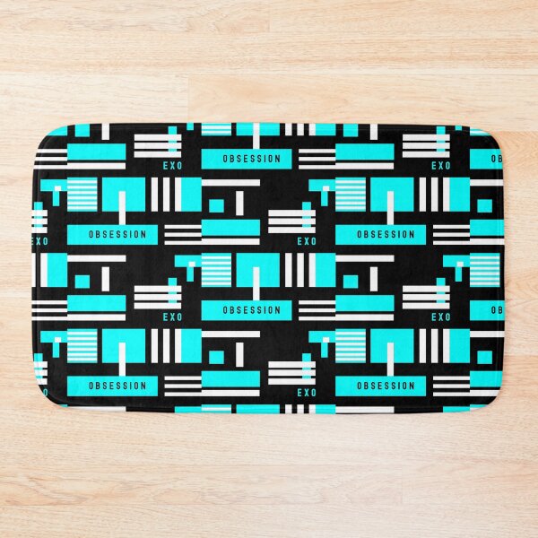 Item preview, Exo obsession geometric abstract blue trendy kpop black designed and sold by Kpop Seoul Shop.